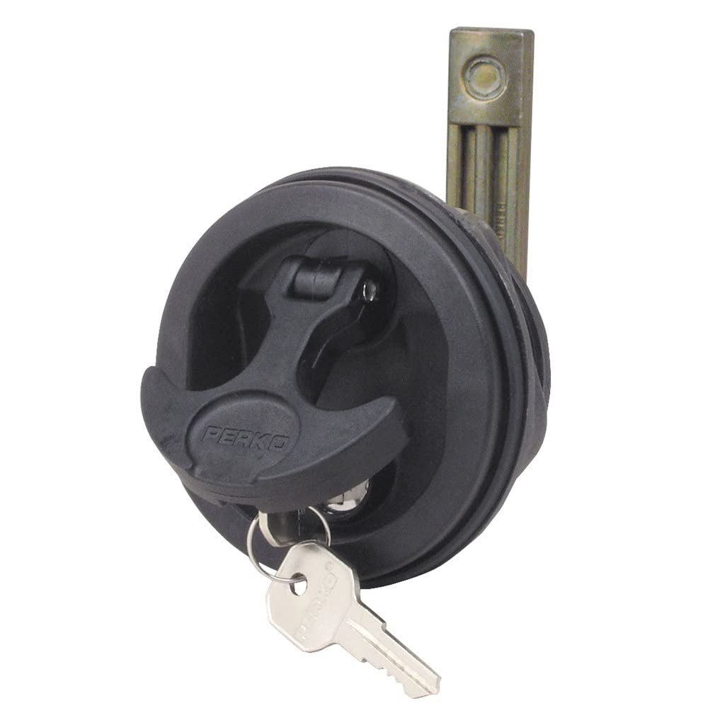 Perko 1091Dp3Blk Surface-Mount Locking Latch For 1/8'' To 3/4'' Thick Smooth/Carpeted Surface, Fits 2-1/2'' Hole - 1-1/4'' To 1-