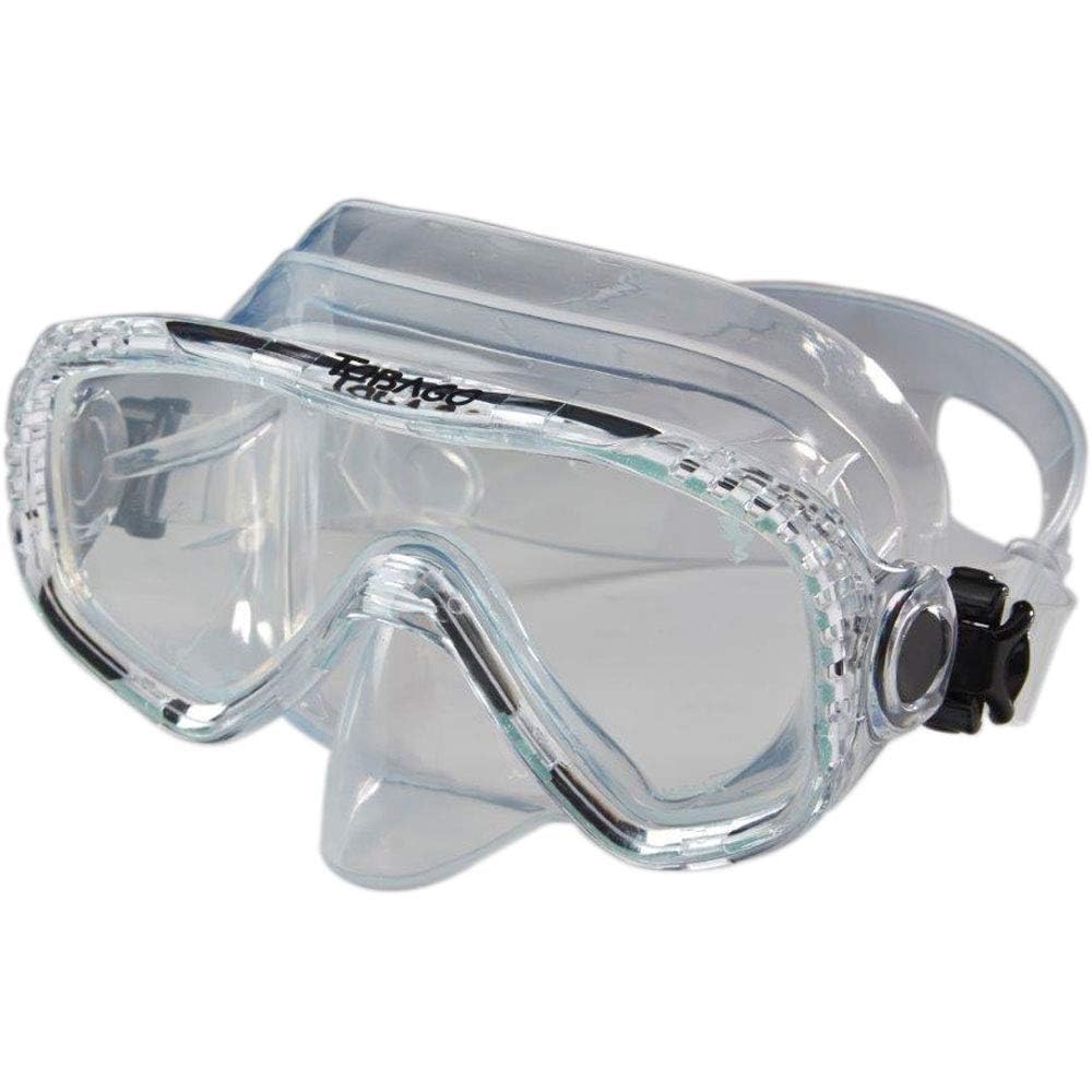 Akona Tobago Scuba And Snorkeling Dive Mask With Clear Silicone Skirt And Single Tempered Lens - Blue