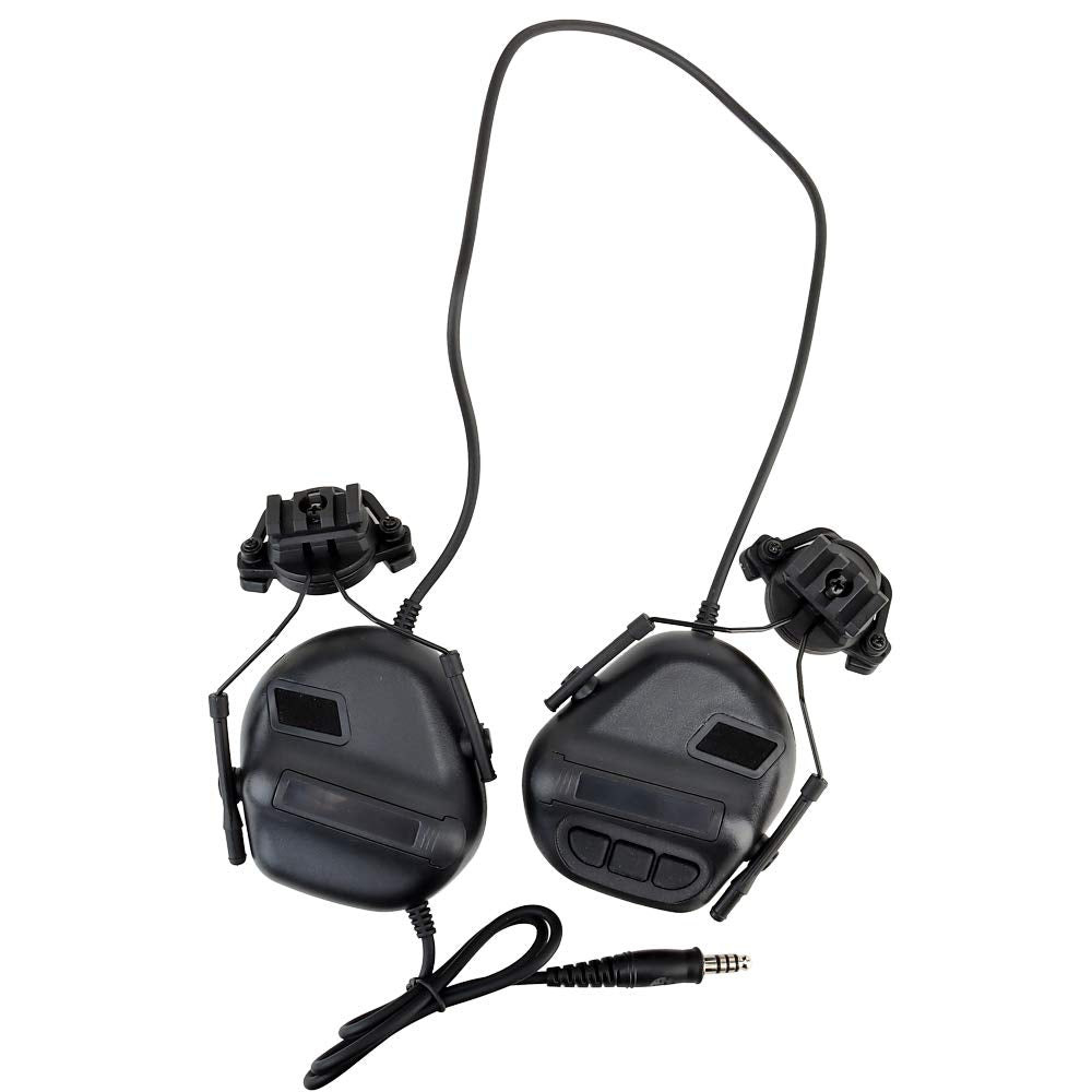 DETECH Tactical Helmet Headset Headphone Electronic Shooting Ear Protection Sound Amplification Noise Reduction Ear Muffs Huntin
