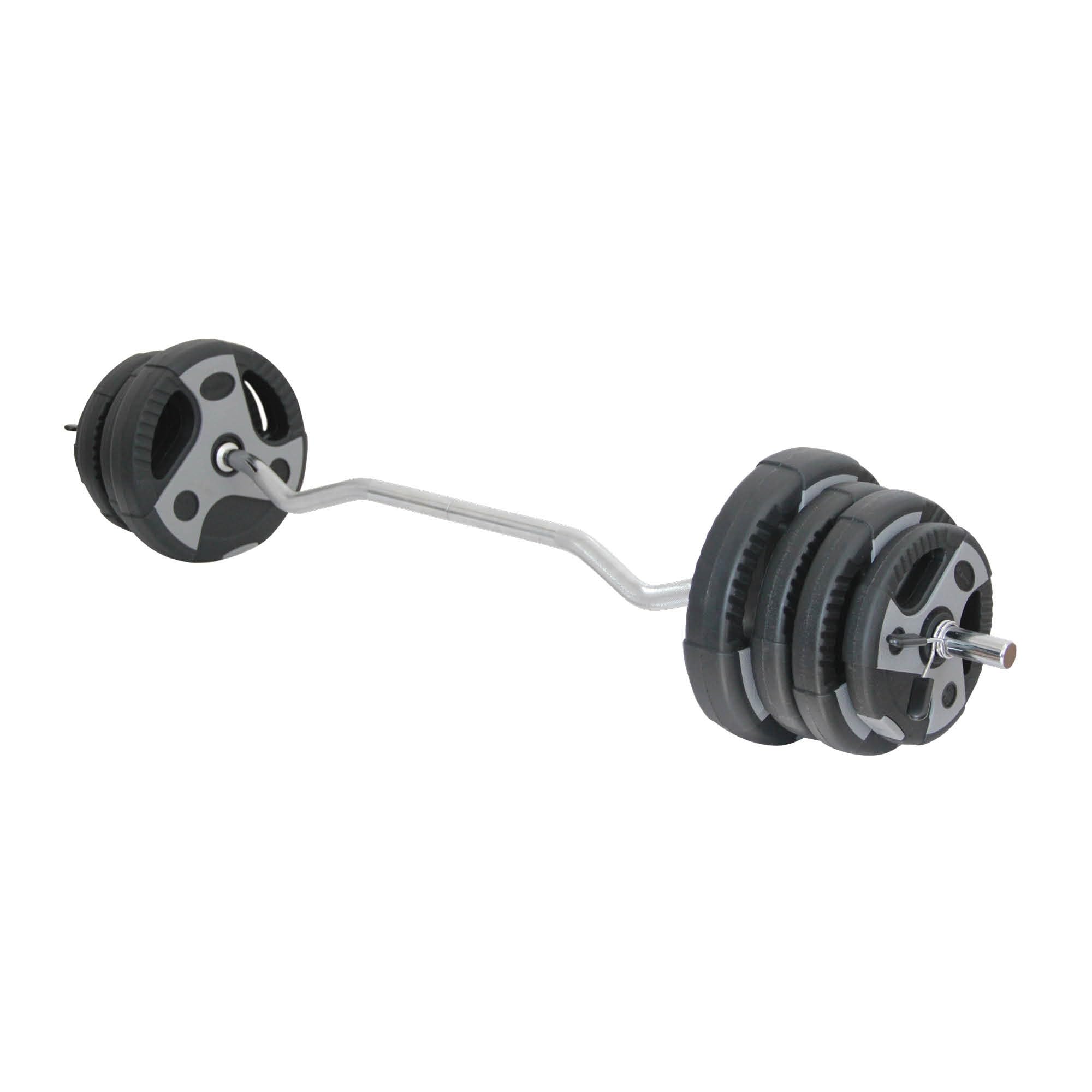 US Weight 60lb Curl Bar Weight Set with Spring Clips - Adjustable Workout Set for Home Gym - Ideal Exercise Equipment for Full-B