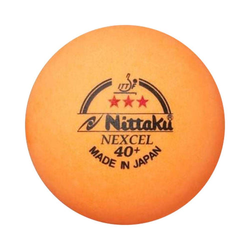 3 Balls , Nittaku Nexcel (Made In Japan) , New Material (Non-Celluloid), Orange 3 Stars Table Tennis Ball + Free Racket Protecti