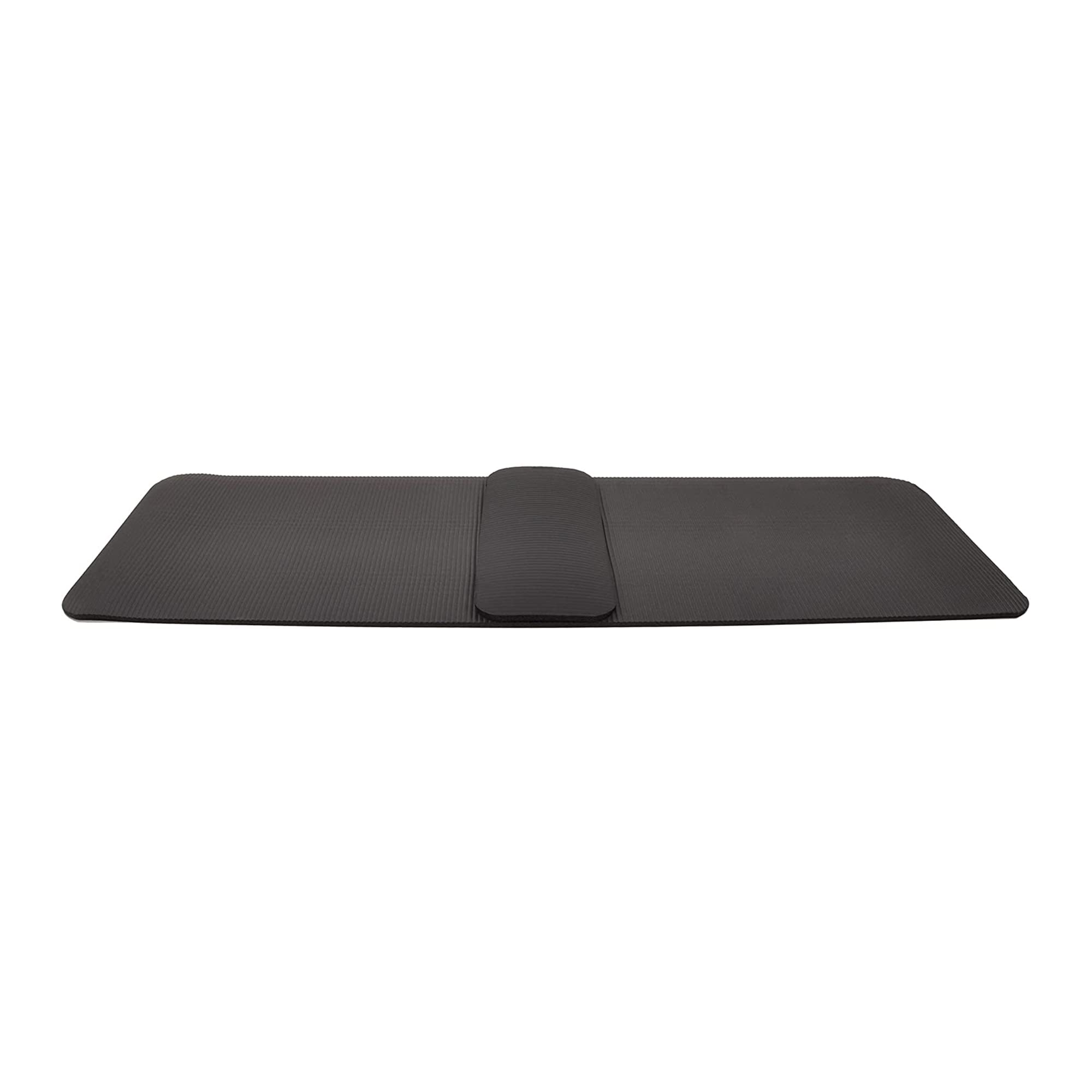 Balancefrom All Purpose 1/2-Inch Extra Thick High Density Anti-Tear Exercise Yoga Mat And Knee Pad With Carrying Strap, Black