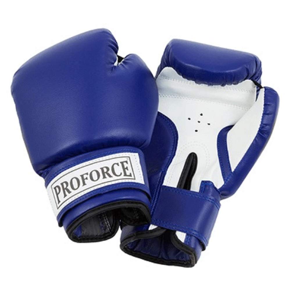 Proforce Leatherette Boxing Gloves, Blue & White 20 Oz By Awma
