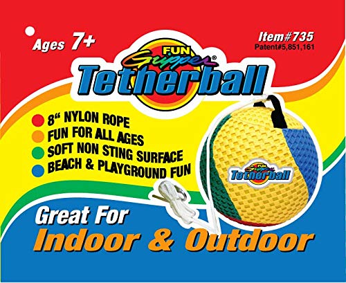 Fun Gripper Tetherball Ball Mesh Non Slip Easy Grip Cover Backyard Outdoor W/ 8' Nylon Rope By: Saturnian I