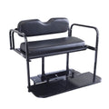 Buggies Unlimited Club Car DS Golf Cart Rear Flip Seat Kit | Folding Steel Frame Rear Back Seat | Black Cushions | Compatible wi