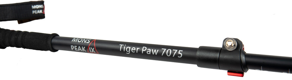 Mons Peak Ix Tiger Paw 7075 Trekking Poles, Black, Adjustable Height