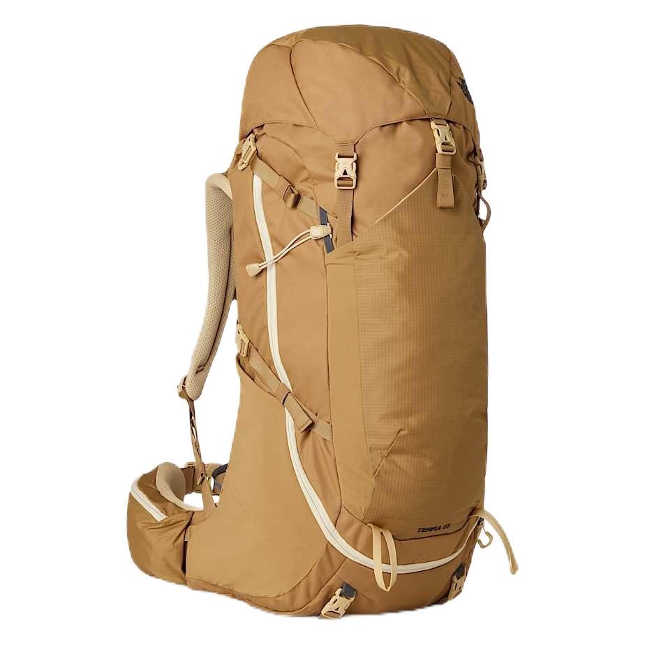 The North Face Terra 65 Backpack - Unisex Hiking Pack, Cinch-Top Opening with Zipper, Pole & Ice Axe Attachments, Utility Brown/