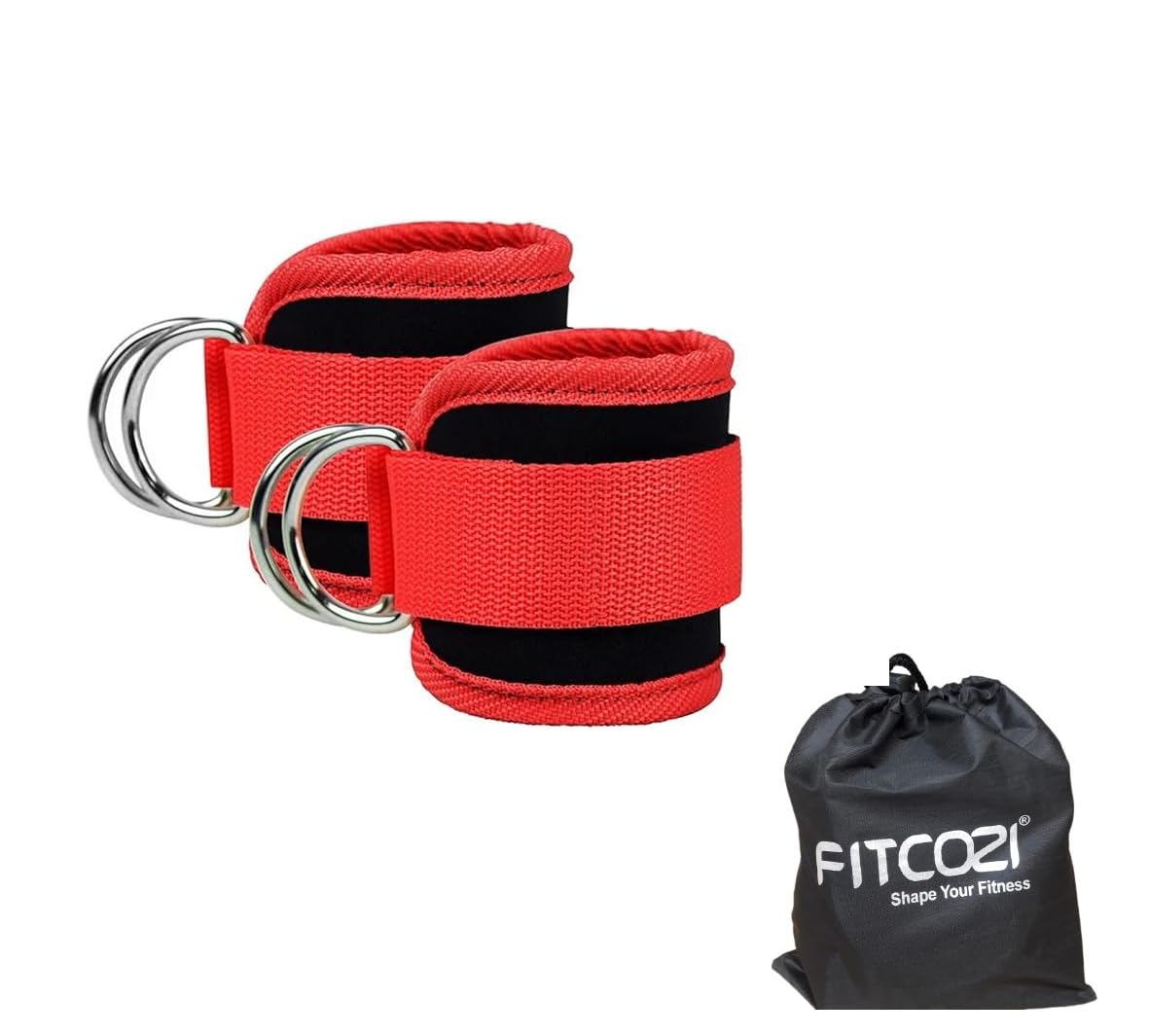 Fitcozi Ankle Straps Ankle Resistance Bands Adjustable Straps Padded Straps Adjustable Fitness Leg Kickback DRing for Cable Mac