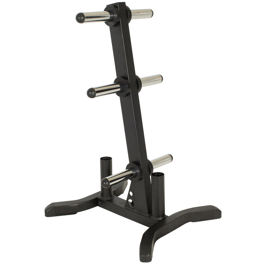 Fitness Reality X-Class Olympic Weight Tree - Heavy-Duty Bumper Plate Rack For Home Gym - Chrome Storage Posts - Includes 2 Barb