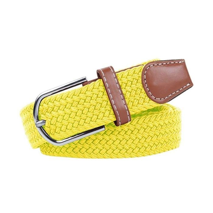 Golfoy Basics 2.0 Braided Stretchable Canvas Belt (39 Inches, Yellow)