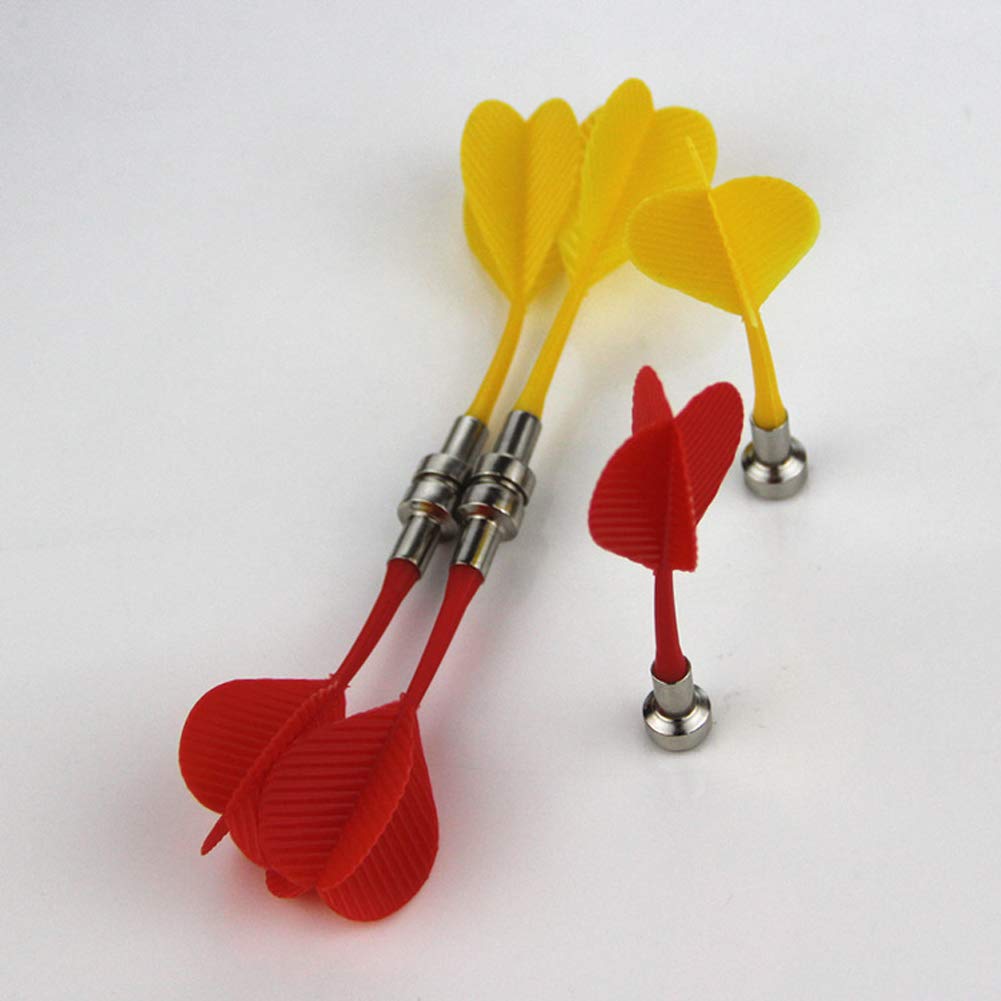 12 Pieces Magnetic Darts Safety Plastic Darts Replacement Dart For Boys Girls And Adults Target Game Toys(Red, Yellow, Blue, Gre