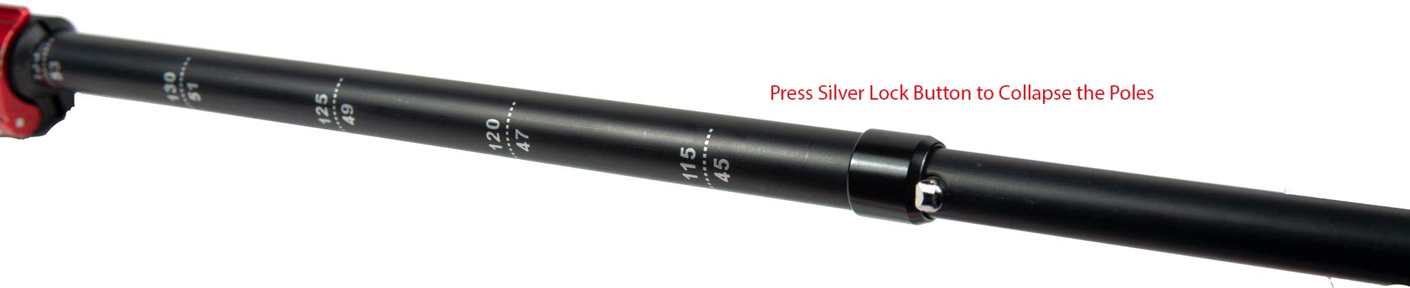 Mons Peak Ix Tiger Paw Z Trekking Poles (Z-135), Black, Adjustable Height