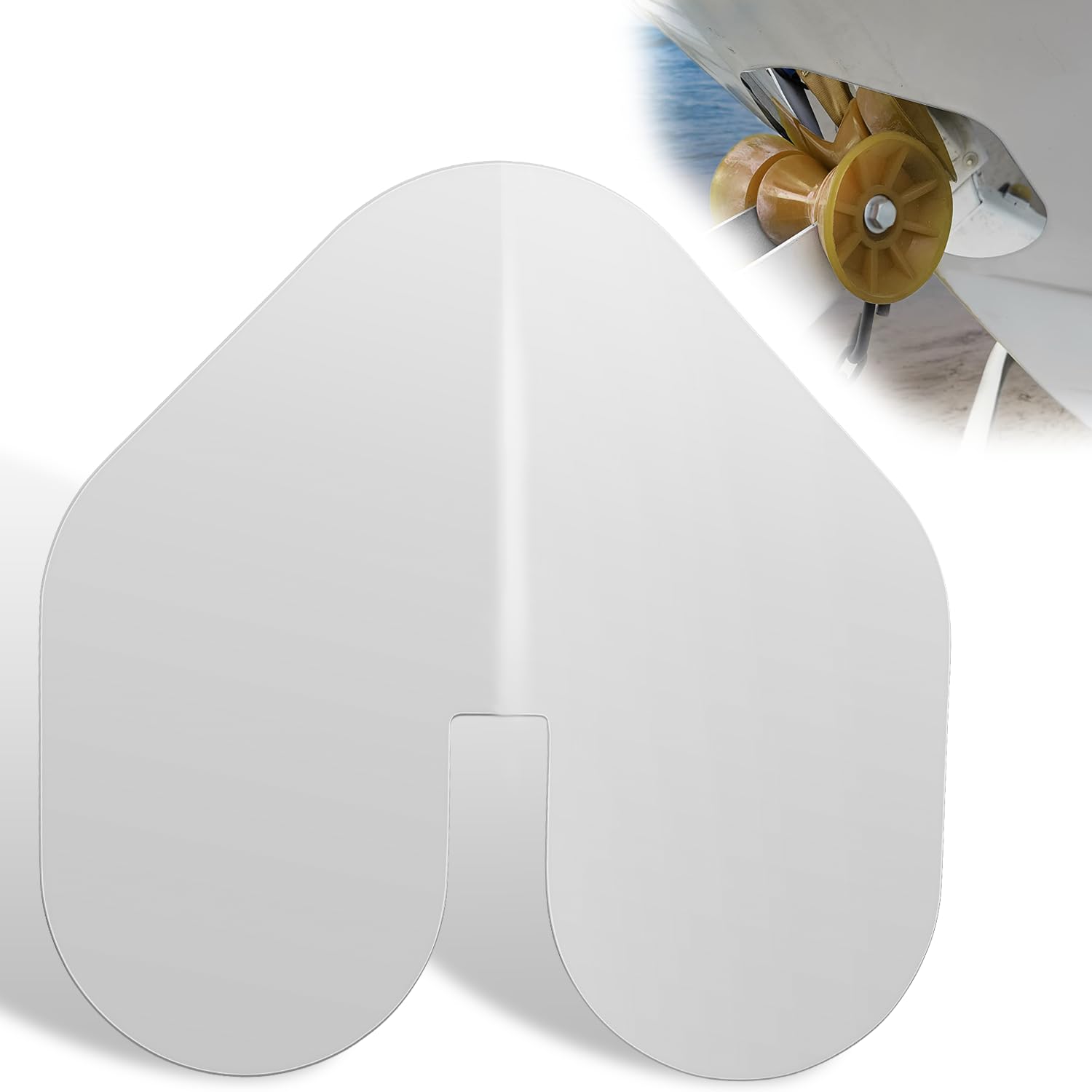 LAIKOU 1PC XL Bow Guard for Boats Stainless Steel Boat Bow Keel Protector Notched with Adhesive for Protects from Trailer Wear a