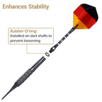 Wolftop 2Ba Thread Aluminum Dart Shafts 24 Pack With Rubber O-Rings, Dart Accessories Kit For Steel Tip Darts And Soft Tip Darts