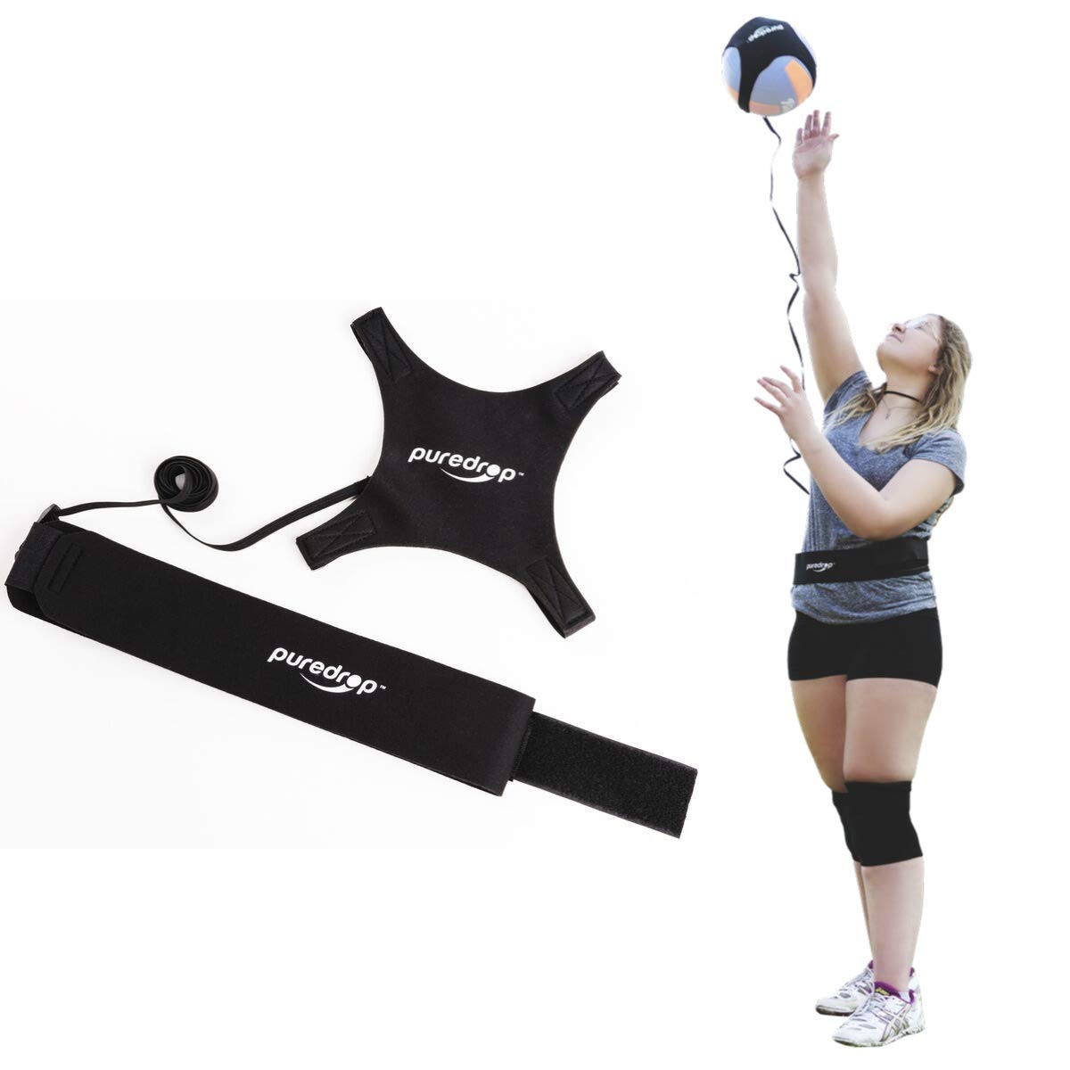 Puredrop Volleyball Training Equipment Aid Great Trainer For Solo Practice Of Serving Setting Spiking And Arm Swings Returns The