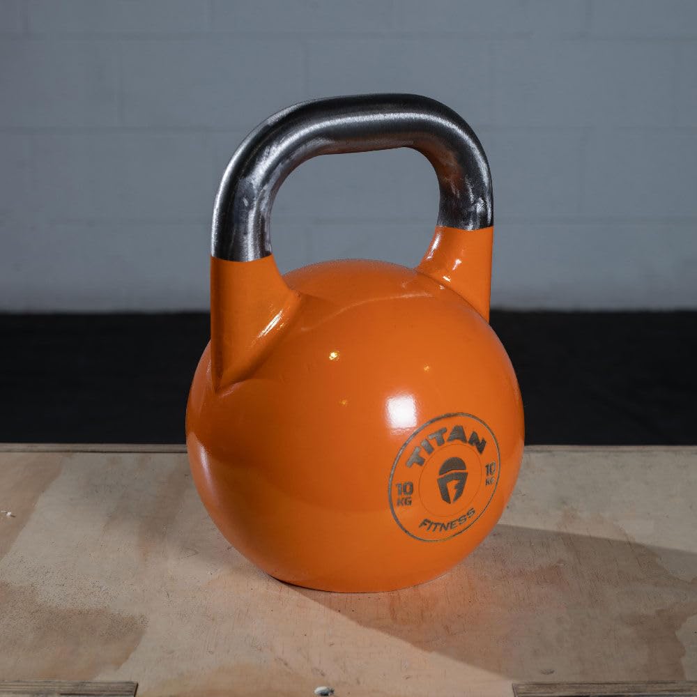 Titan Fitness 10 Kg Competition Kettlebell, Single Piece Casting, Kg Markings, Full Body Workout