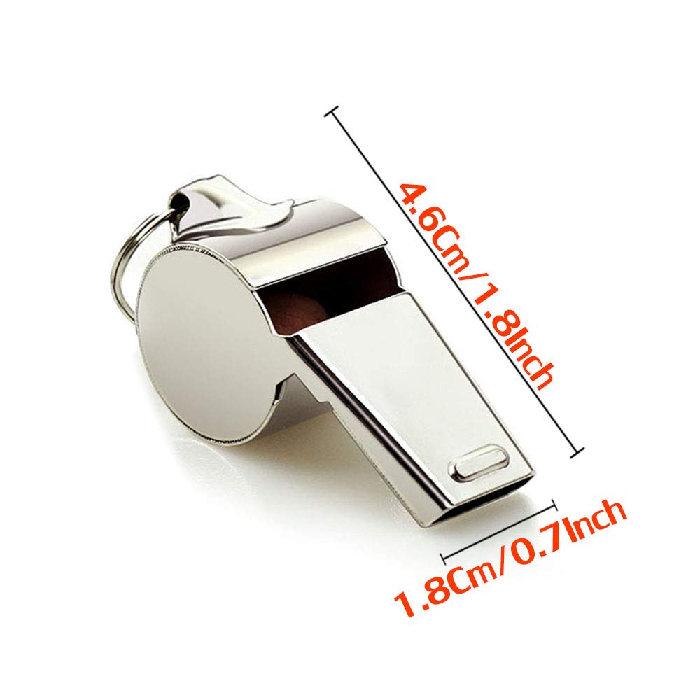 Hipat Whistle, 2 Pack Stainless Steel Sports Whistles With Lanyard, Loud Crisp Sound Whistles Great For Coaches, Referees, And O
