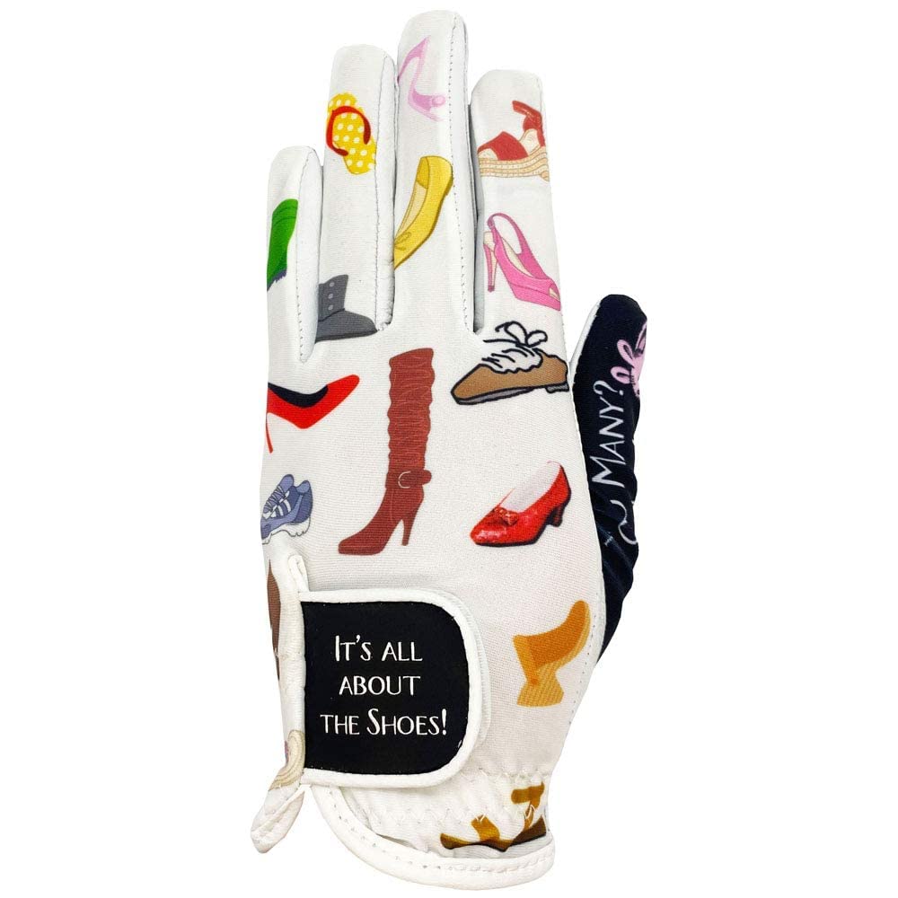 Giggle Golf Women'S Golf Glove (X-Large, Worn On Right Hand, It'S All About The Shoes)