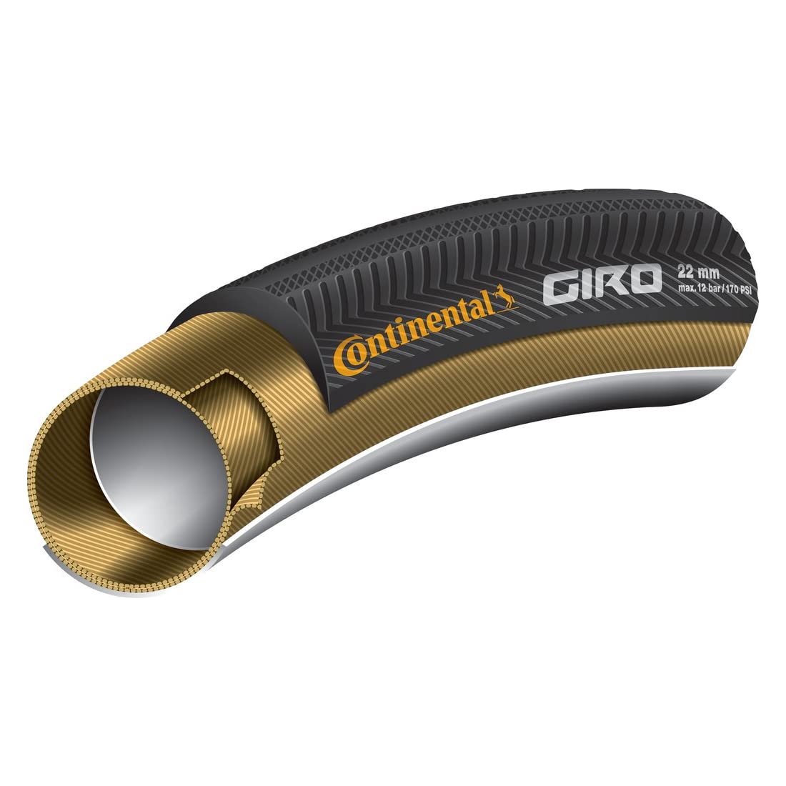 Continental Giro Tubular Road Bicycle Tire (27X1/ 700X22C, Tubular)