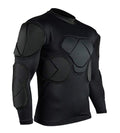 Men's Long Sleeve Goalkeeper Padded Shirt Football Protective Gear Set Training Suit for Soccer Rugby Basketball Paintball Rib P