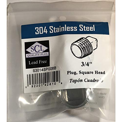 Smith-Cooper Sq Head Plug 3/4'' Ss