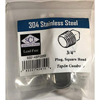 Smith-Cooper Sq Head Plug 3/4'' Ss
