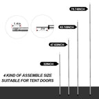 Tarp Pole Camping Tent Poles For Canopy Tarp Shelter Collapsible 74.8 Inches Poles, Awning Replacement Rain Fly Stainless Steel