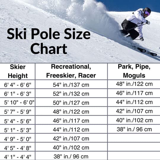 Ski Poles Graphite Carbon Composite - Zipline Lollipop U.S. Ski Team Official Supplier (Black Liquorice, 46'' In./117 Cm)