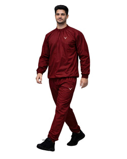 Invincible MenS Sweatmax Sauna Suit, Heat Trapping Workout Set With Jacket And Pants (Deep Red, M)