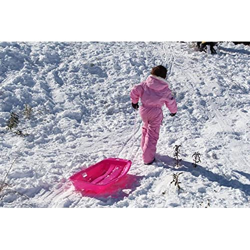 Slippery Racer Downhill Sprinter Flexible Kids Toddler Plastic Cold-Resistant Toboggan Snow Sled With Pull Rope And Handles, Pin