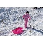 Slippery Racer Downhill Sprinter Flexible Kids Toddler Plastic Cold-Resistant Toboggan Snow Sled With Pull Rope And Handles, Pin