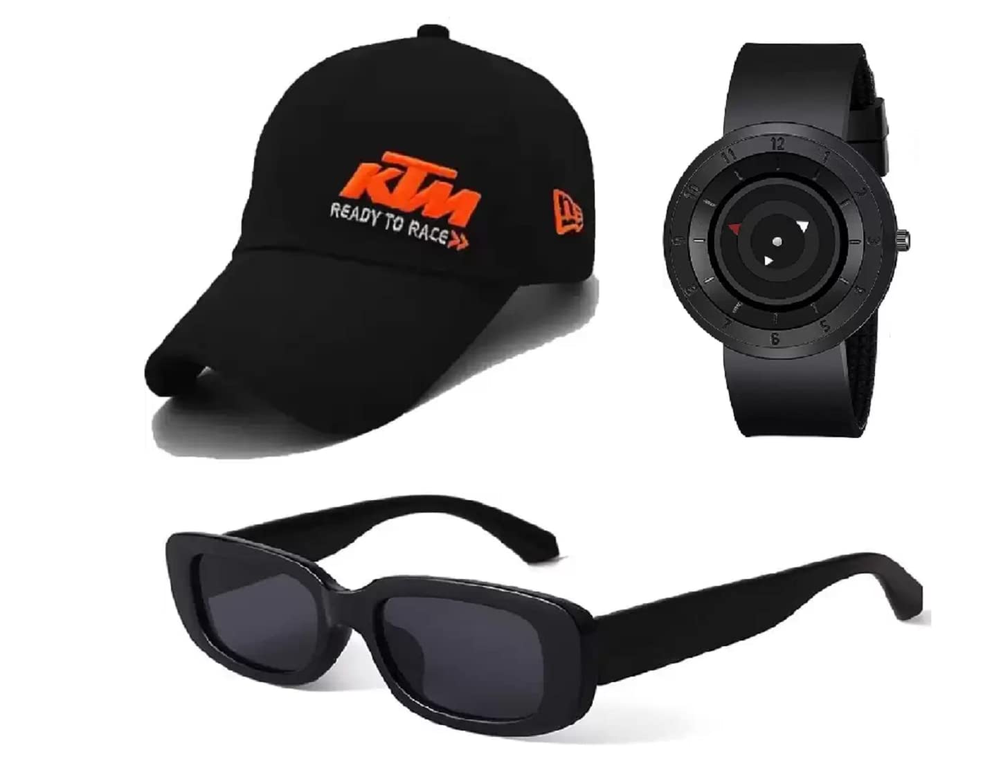 Selloria A Brand Cotton Cap And Sunglass Black For Unisex Outdoor And All Activities |Free Size With Adjustable Metal Buckle |Su
