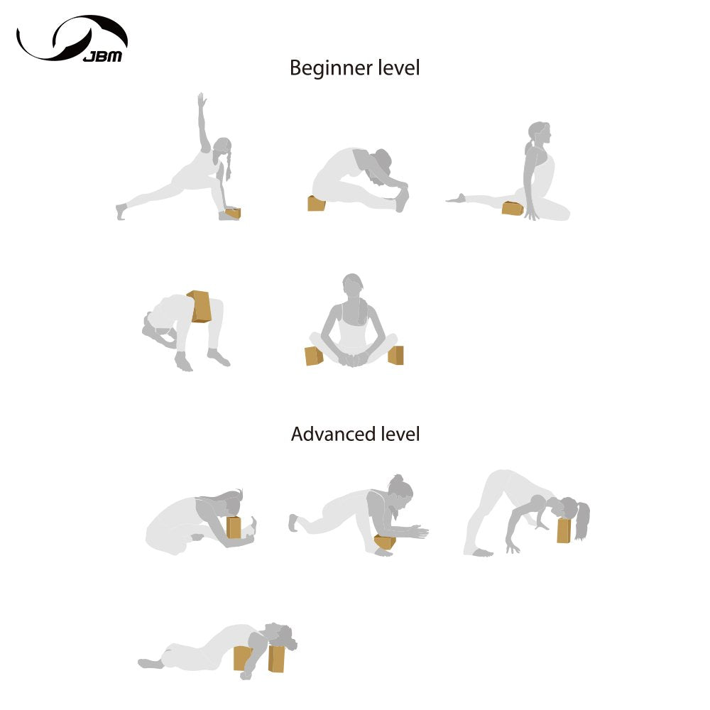 Jbm 2 Pack Yoga Blocks With Strap Cork Yoga Block Yoga Brick, Heavy-Duty Cork Yoga Block To Support And Deepen Poses, Lightweigh