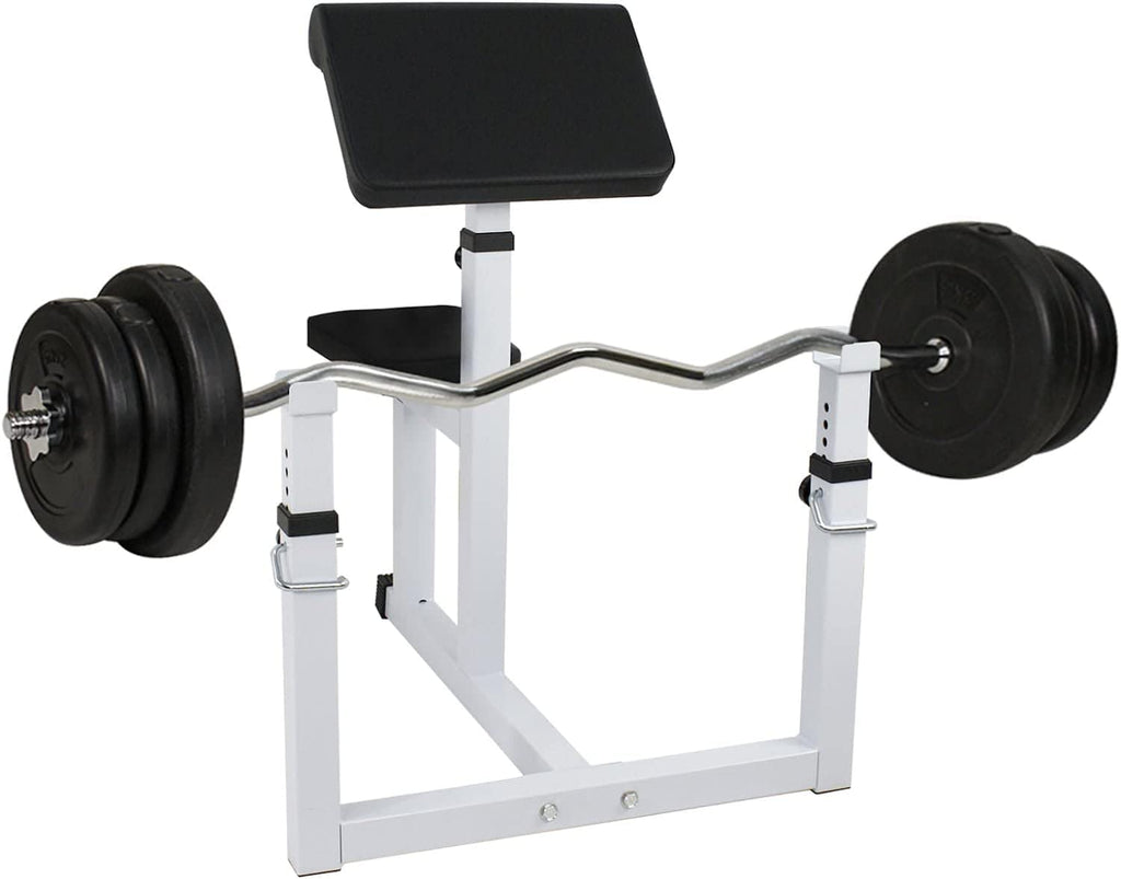 Bbbuy Adjustable Arm Preacher Curl Bench Bicep Strengh Bench Seated Strenghthen Training Isolated Barbell Dumbell Biceps Station