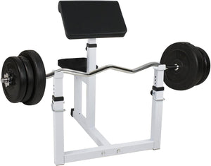 Bbbuy Adjustable Arm Preacher Curl Bench Bicep Strengh Bench Seated Strenghthen Training Isolated Barbell Dumbell Biceps Station