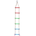 Rainbow Craft 6.6FT Climbing Rope Ninja Ladder for Kids - Kids Ninja Warrior Obstacle Course Accessories - Swing Rope Ladder