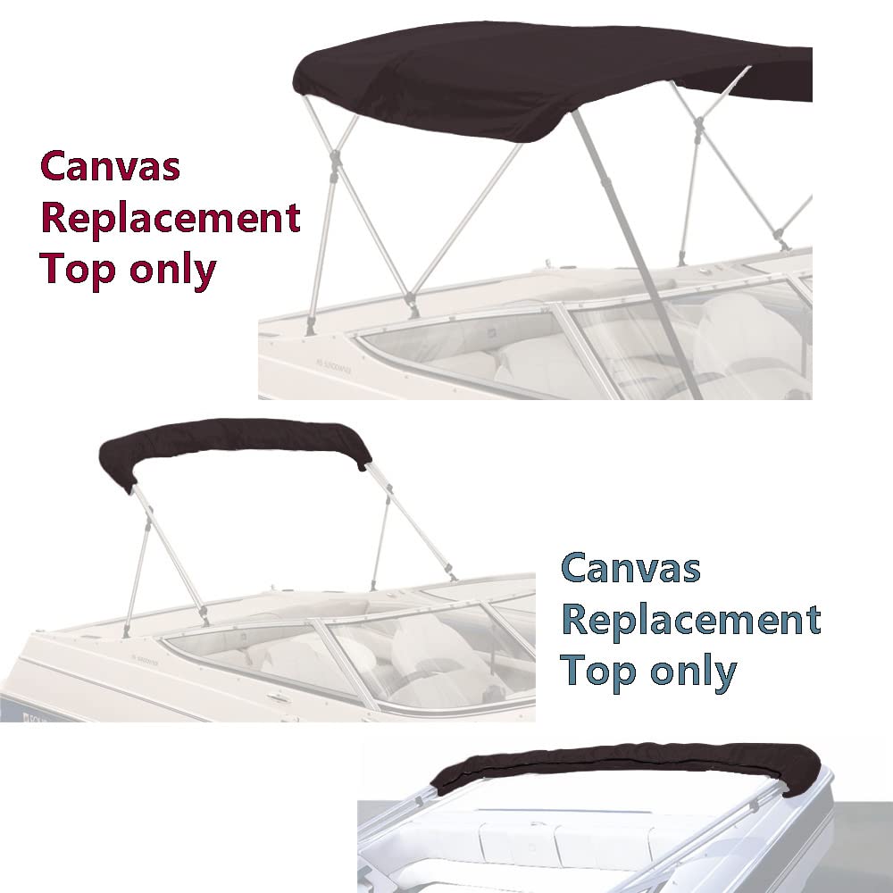 Savvycraft 4 Bow Bimini Replacement Top Canvas Cover4 Bow 96'' L 67''-72'' W Black Color