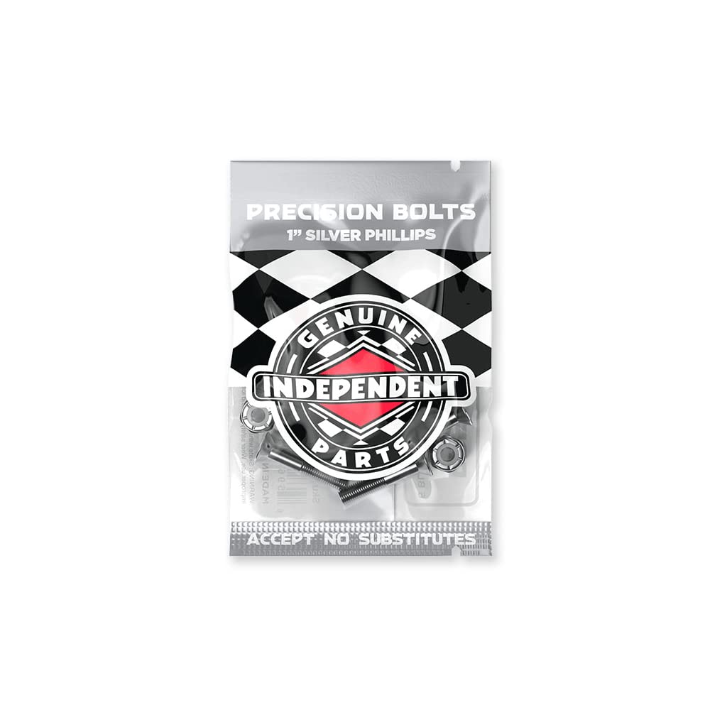 Independent Genuine Parts Phillips Hardware Bx=12 Pks/8 Skateboard Bolts,Black/Silver,1''