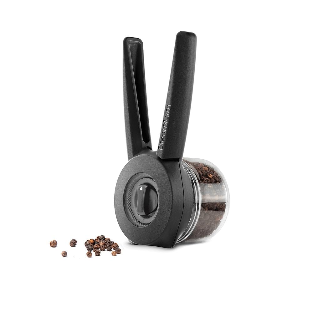 Dreamfarm Ortwo Lite Original Ergonomic, 1-Or-2-Handed Re-Fillable Salt, Pepper, Spice, Seed, Coffee Mill With 6 Grind Settings