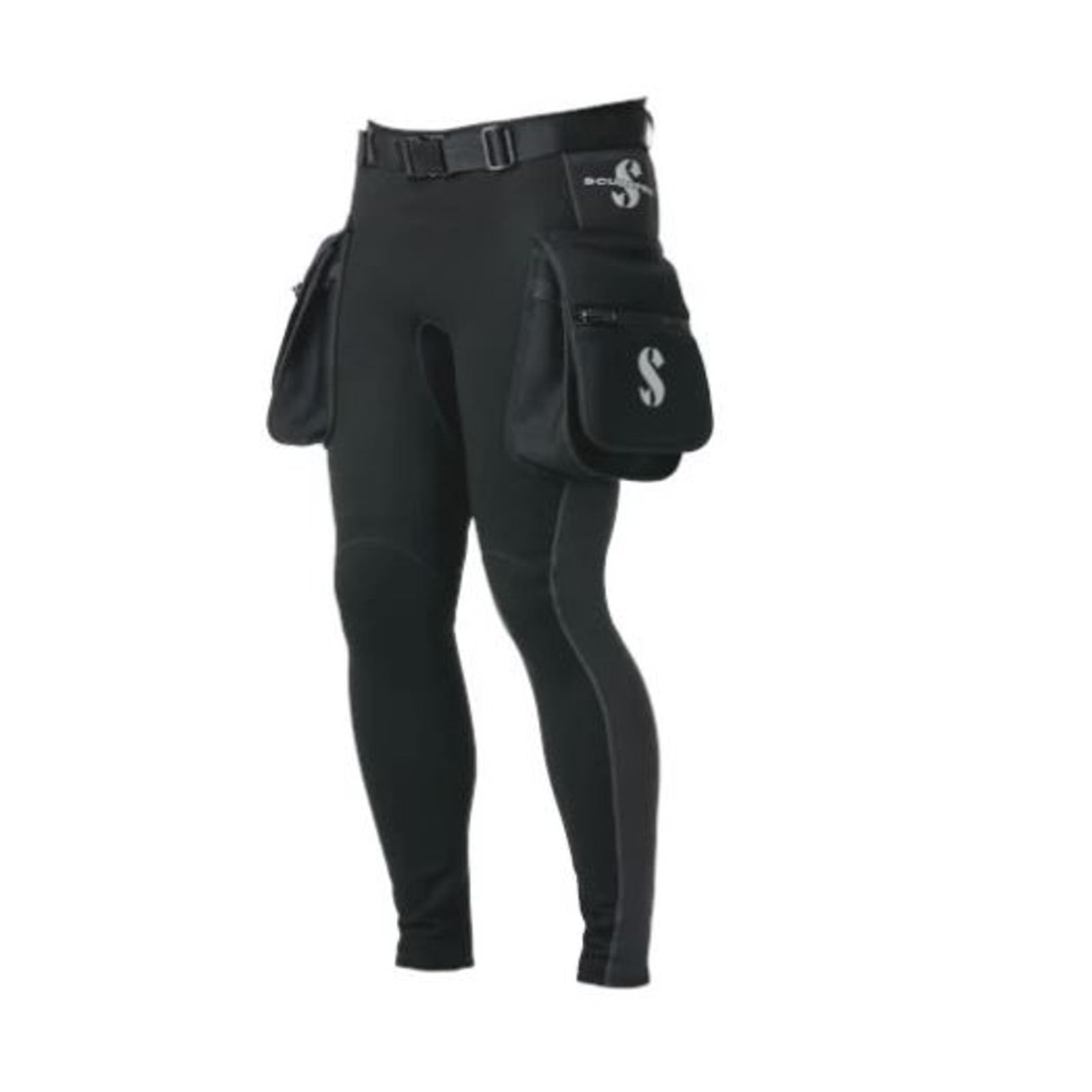 SCUBAPRO Hybrid Cargo Mens Scuba Diving Pants, 1mm, X-Foam Neoprene, w/Large Pockets and Adjustable Belt, Large