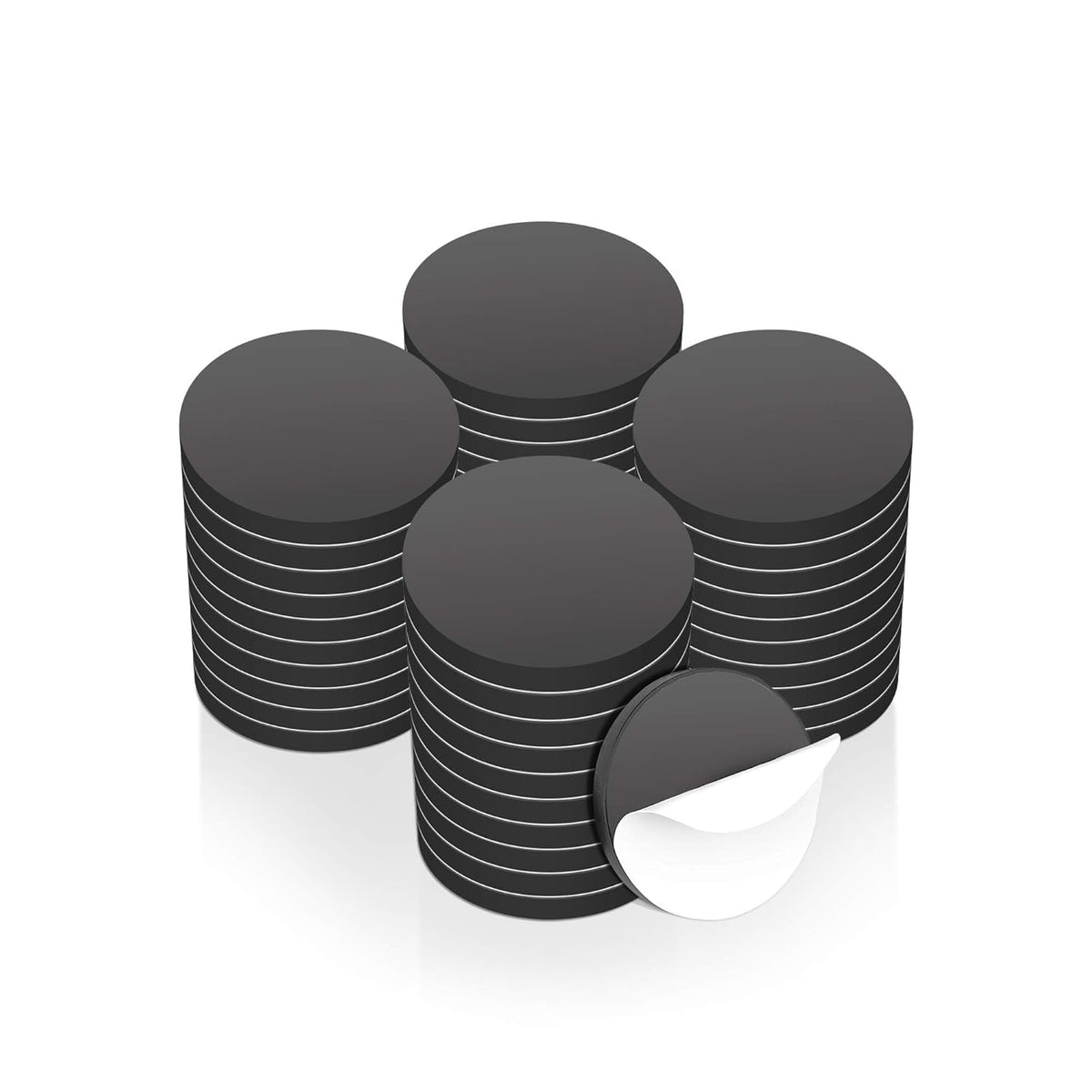 BASRI SelfAdhesive Magnetic Circles, 1 inch (2.54 cm) Diameter, 2.5mm Thick, Arts and Crafts, School Magnet, Fridge Magnet, 25