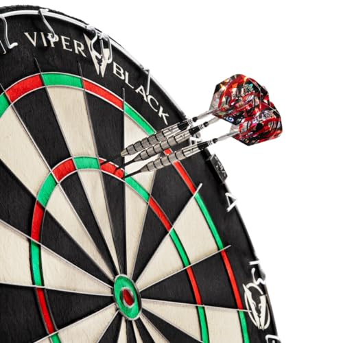 Viper Obsidian Black Official Competition Steel Tip Dartboard, Wdf Accredited With Staple-Free Razor-Thin Spider Wire, Self-Heal