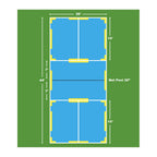 Oncourt Offcourt Pickleball Lines Set - Quickly Set Up Your Pickleball Court/Easier Than Taping/Carrying Case Included