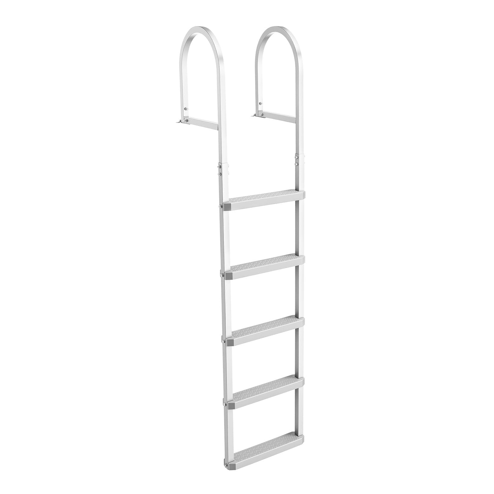 VEVOR Removable Dock Ladder, 5 Steps, Aluminum Alloy Pontoon Boat Swim Ladder, with Non-Slip Wide PP Steps, 500 lbs Weight Capac