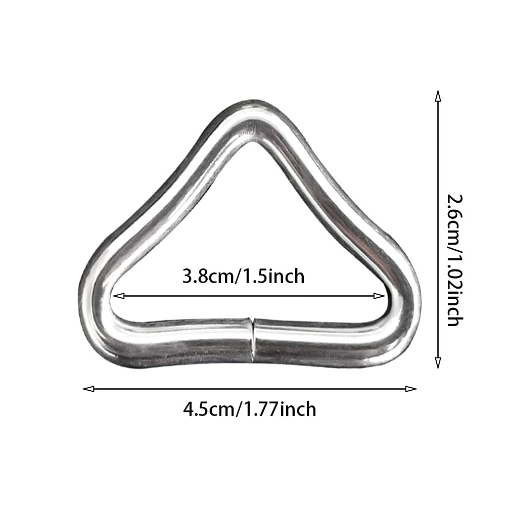 Trampoline Triangle Buckle, 10Pcs Triangle Rings Buckle V-Rings, High Strength Erosion Resistance Metal Triangle Ring Buckle For