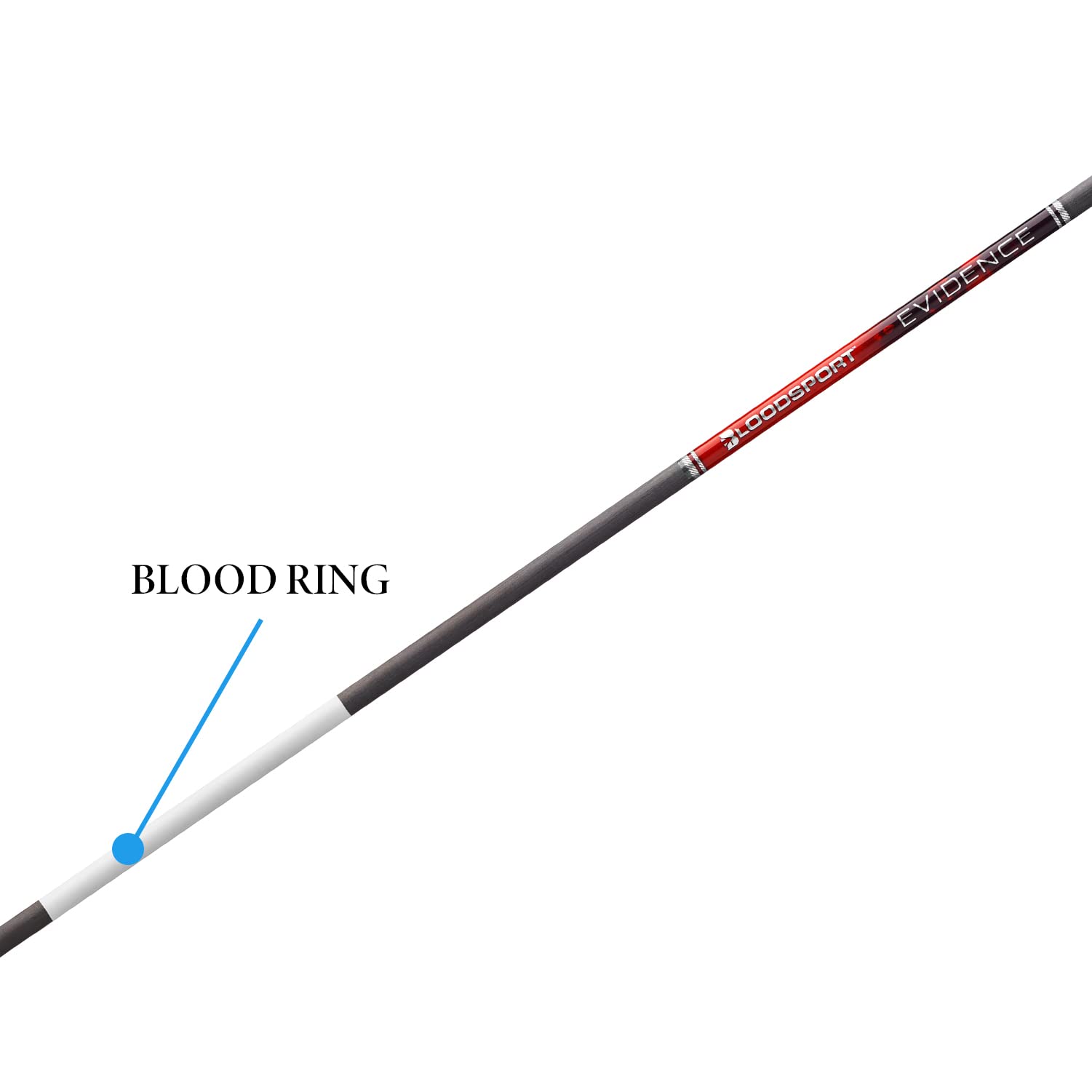 Bloodsport Evidence Precise Durable Carbon Fletched Hunting Arrow For Compound Bow - 31'' Length.165 Micro-Diameter.001 Straight