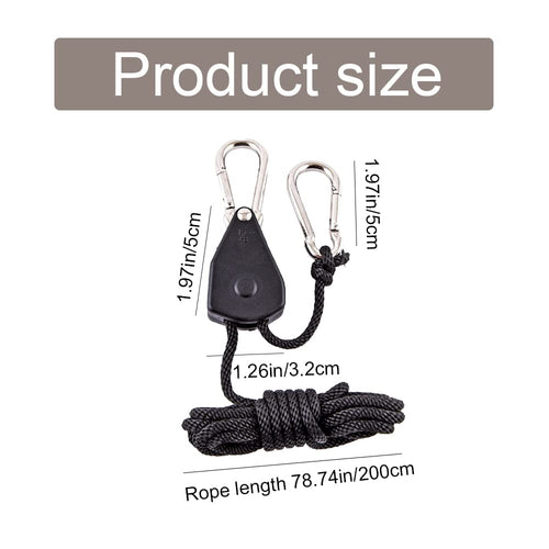Adjustable Rope Buckle Tent Canopy Rope Stop Buckle Tent Guy Ropes With Pulley For Outdoor Camping Hiking