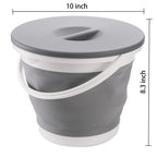 Bekith 2 Pack Collapsible Plastic Bucket With Locking Lid, 5L / 1.32 Gallon Foldable Round Tub Portable Fishing Water Pail For H