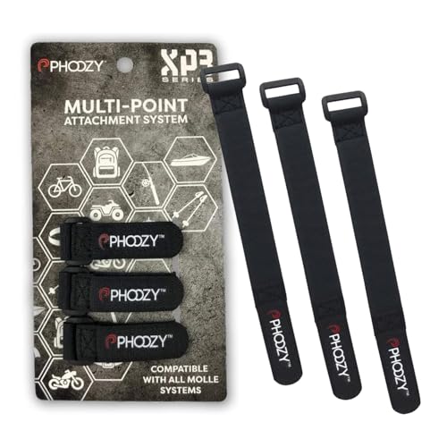 PHOOZY Accessory Straps (3-Pack) for Quick Attachment of XP3 Series to Backpacks, Bikes, Boats and Any Gear