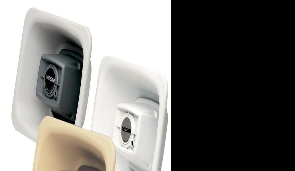Valcom V-1080-W One Way 3-Watt Amplified Flexhorn With Mounting Bracket, White